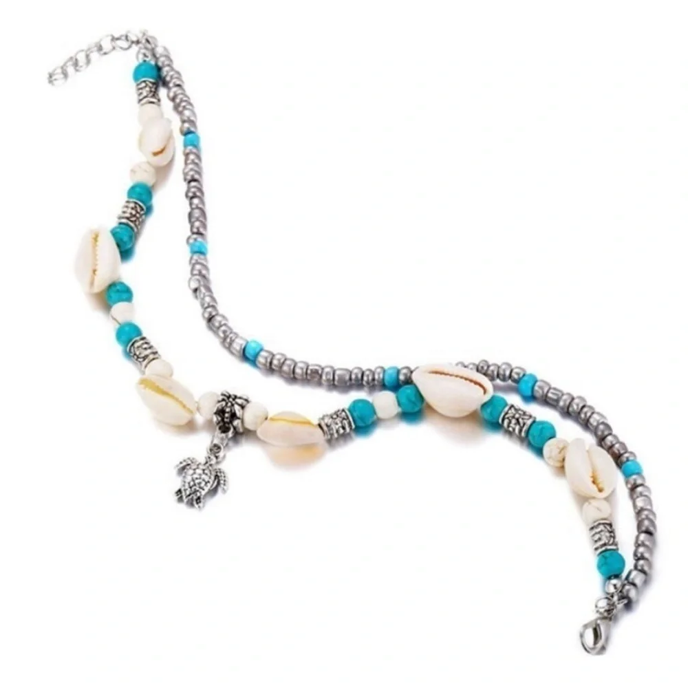 Bohemian Hawaiian Sea Tortoise Anklet - Picture 3 of 6